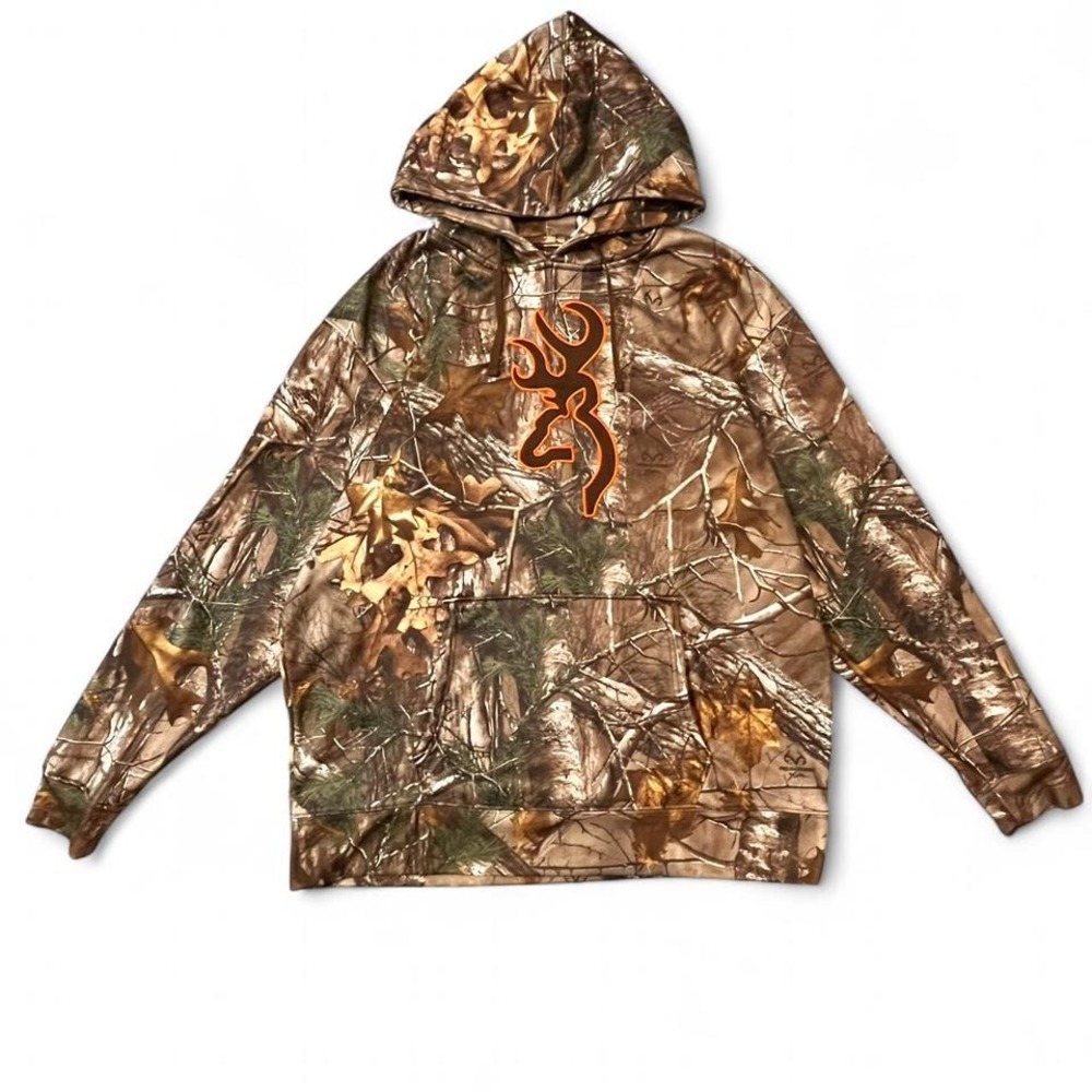 Browning Realtree Camo Pullover Hoodie Men's XL Hunting Gorpcore Outdoor - Picture 1 of 4